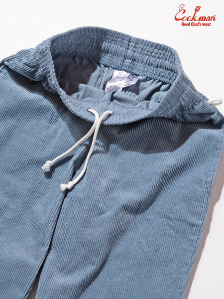 Cookman Chef Pants Corduroy Semiwide - Blue Gray