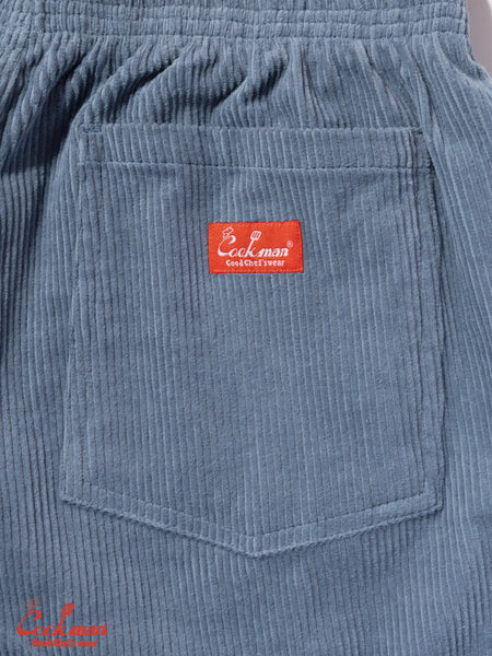 Cookman Chef Pants Corduroy Semiwide - Blue Gray