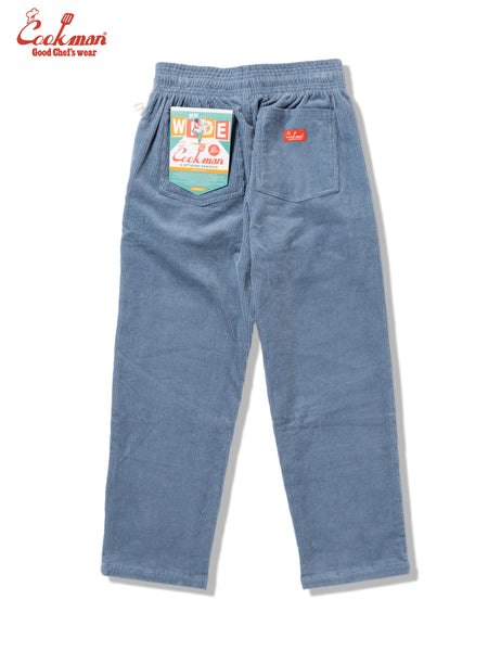Cookman Chef Pants Corduroy Semiwide - Blue Gray