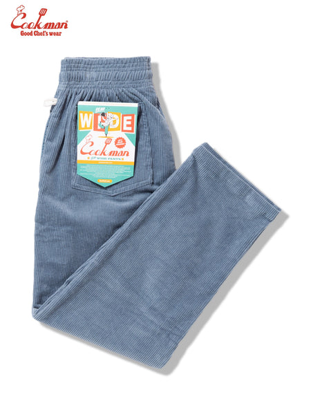 Cookman Chef Pants Corduroy Semiwide - Blue Gray
