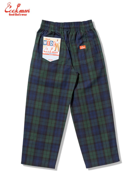 Cookman Chef Pants High-Wide - Black Watch Plaid
