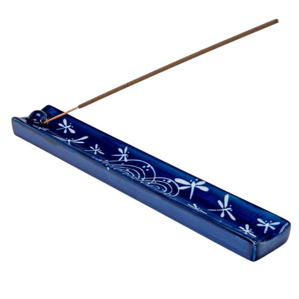 Handpainted Ceramic Incense Holder - Dragonfly Tombo