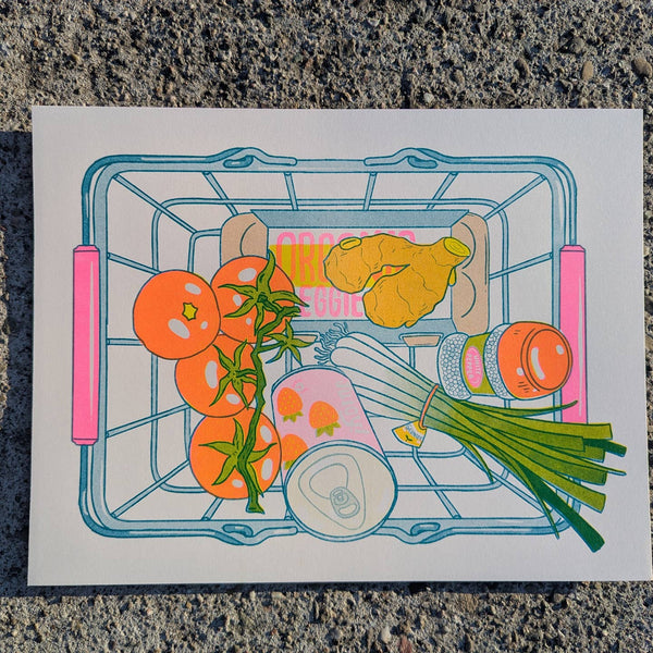 Tomato Egg Risograph Print