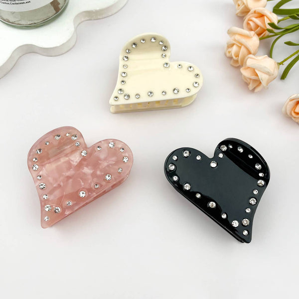 Sparkle Heart Hair Claw Clip