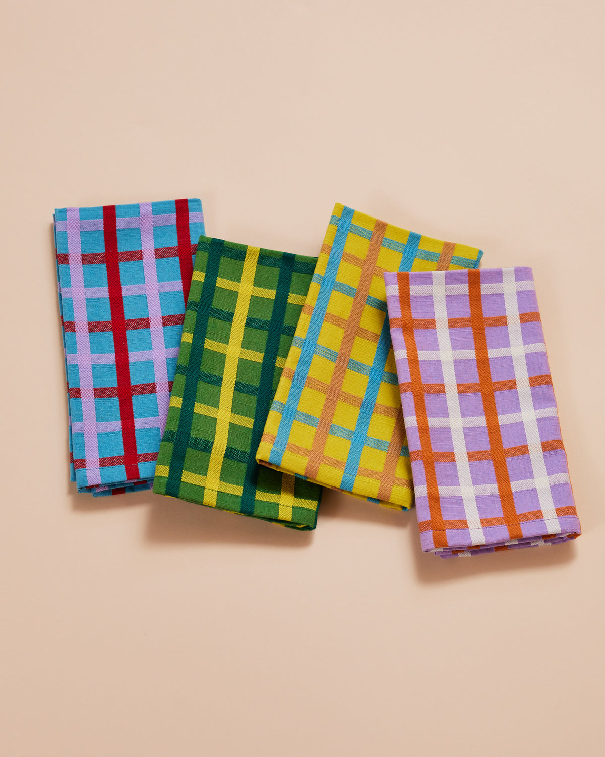 Woven Plaid Napkins Set