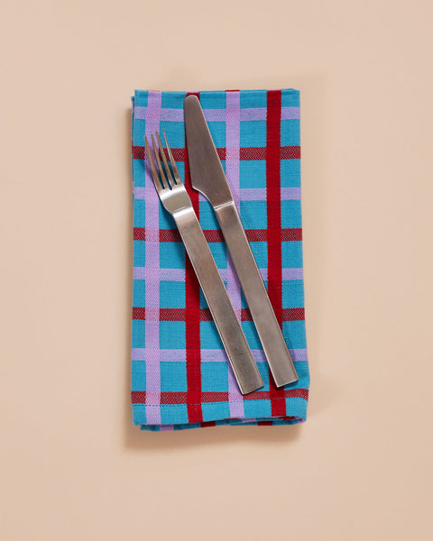 Woven Plaid Napkins Set