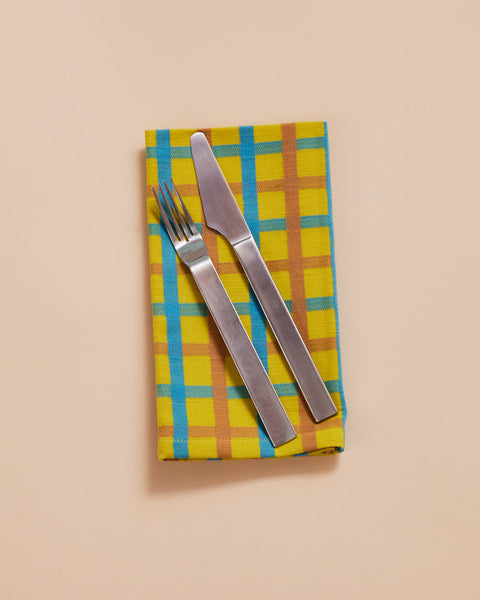 Woven Plaid Napkins Set