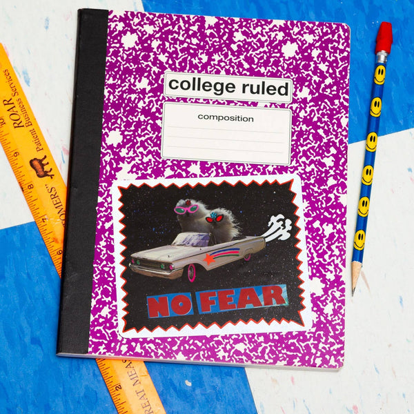 No Fear Glitter Sticker