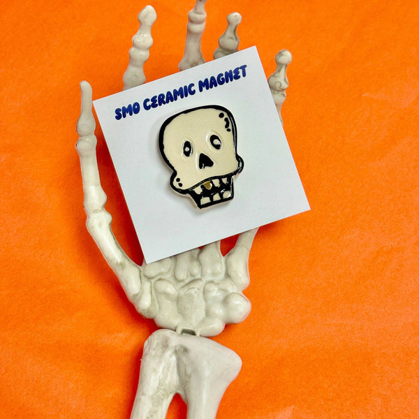 Gold Tooth Skull Magnet