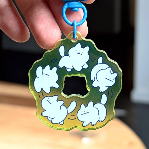 Zoomies Cat Donut Acrylic Keychain