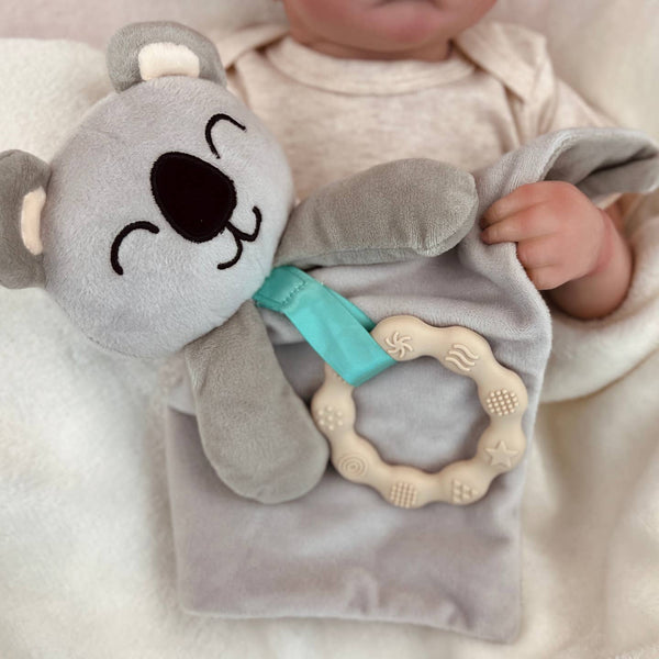 Plush Security Blanket & Teether Toy - Koala Bear