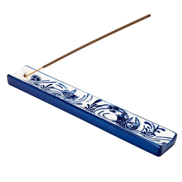 Handpainted Ceramic Incense Holder - Koi Fish