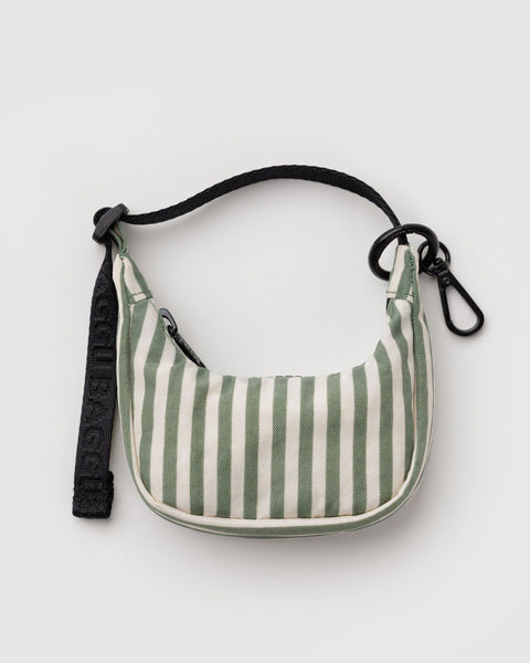 Crescent Bag Charm - Sage Stripe