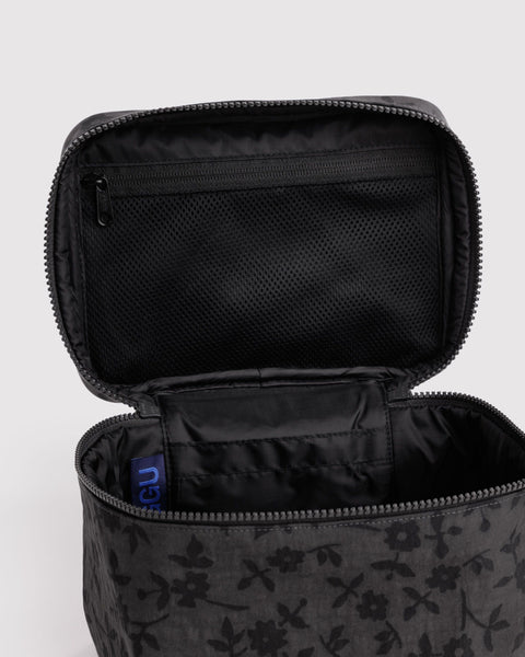 Large Cosmetic Case - Charcoal Ditsy Floral