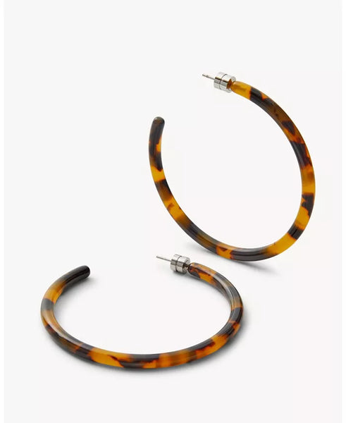 Large Hoops in Dark Tortoise