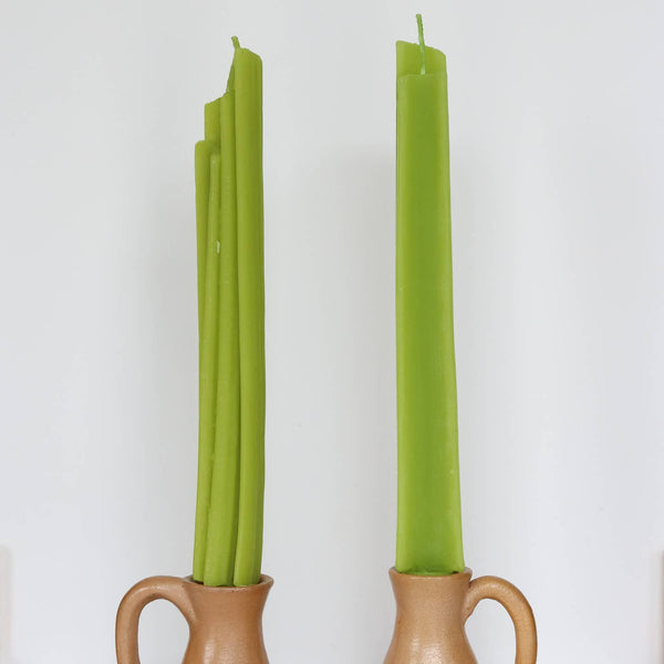 Beeswax Celery Taper Candle