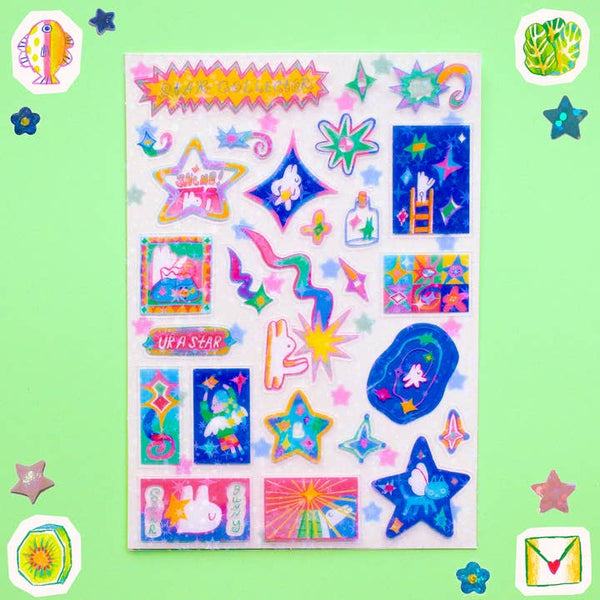 'Star Collector' A6 Star Holo Sticker Sheet