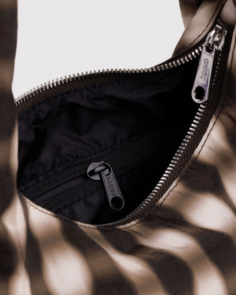 Small Nylon Meringue Bag - Blurred Gingham Brown
