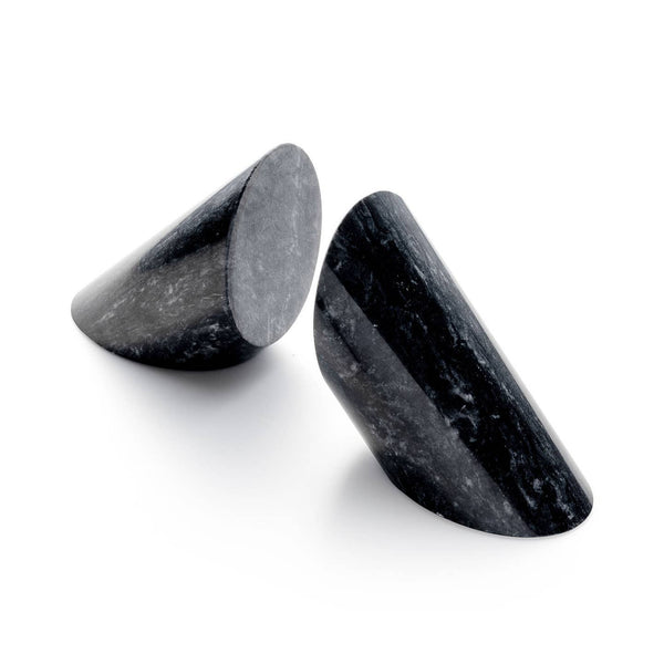 Black Polished Marble Bookends - Set of 2