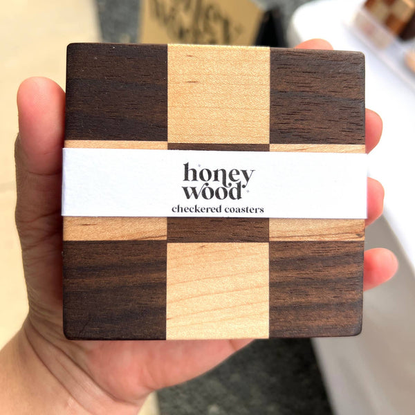 Chelsea Handcrafted Jumbo Wood Coaster Set