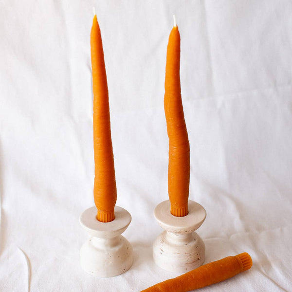 Beeswax Carrot Taper Candles