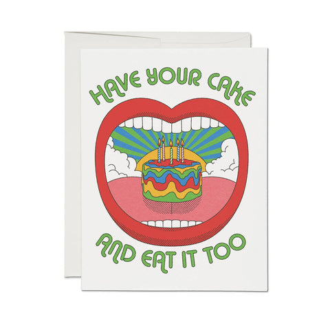 Eat Cake Greeting Card