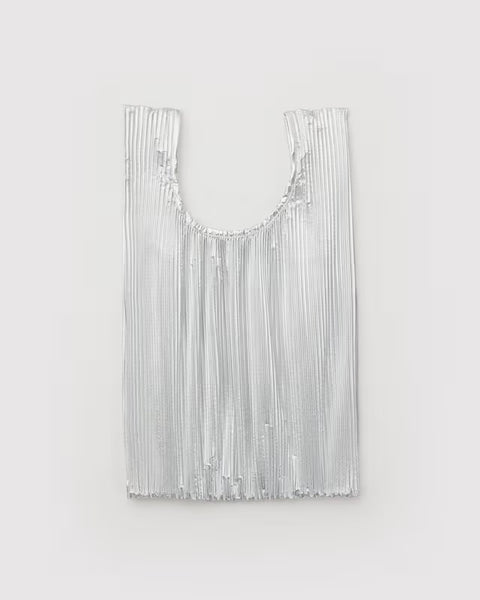Pleated Baggu - Chrome Metallic