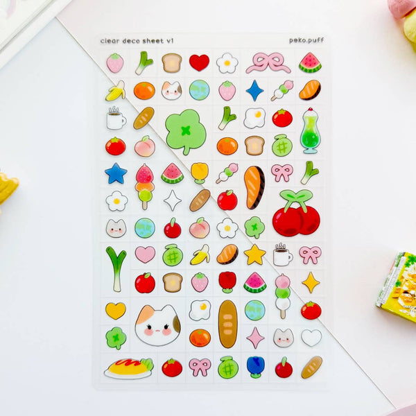 Clear Block Deco Sticker Sheet