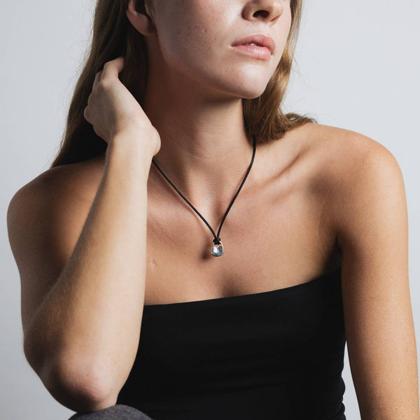 Odette Necklace in Black and Sterling Silver
