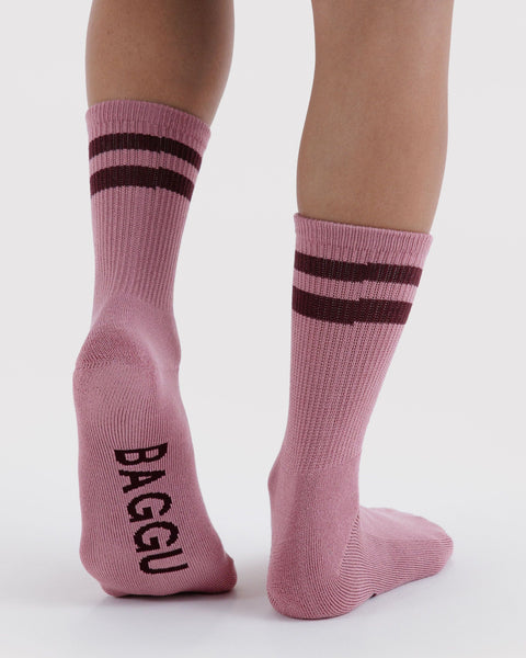 Ribbed Socks - Wild Plum Stripe