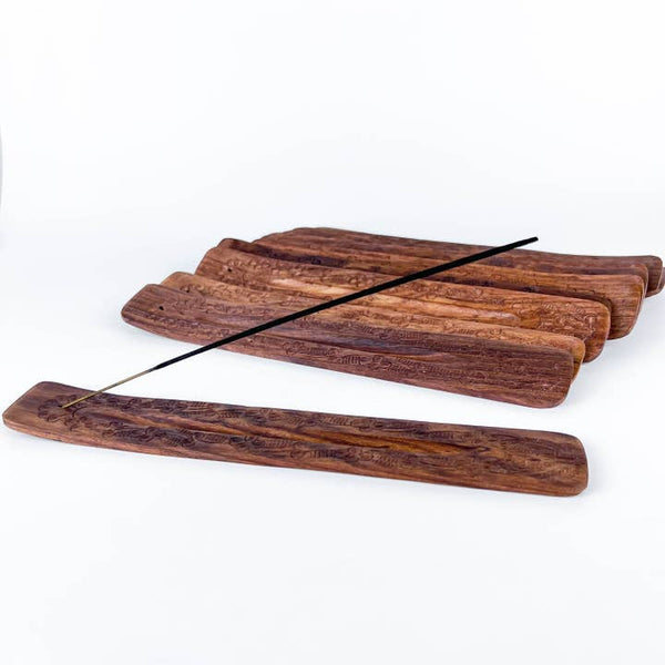 Floral Wood Incense Holder