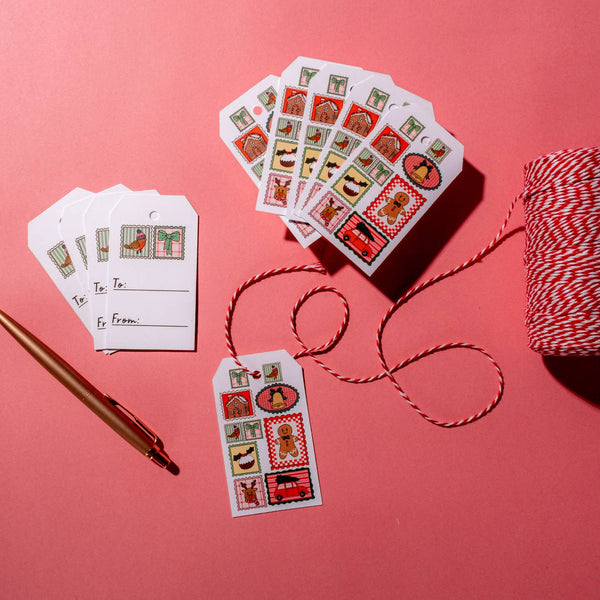 Holiday Stamps Gift Tags - Pack of 10