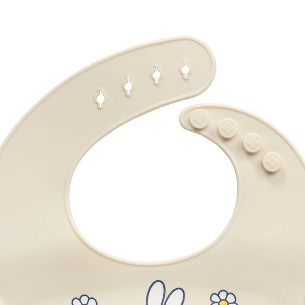 Miffy Flower Fields Silicone Bib - Eggshell