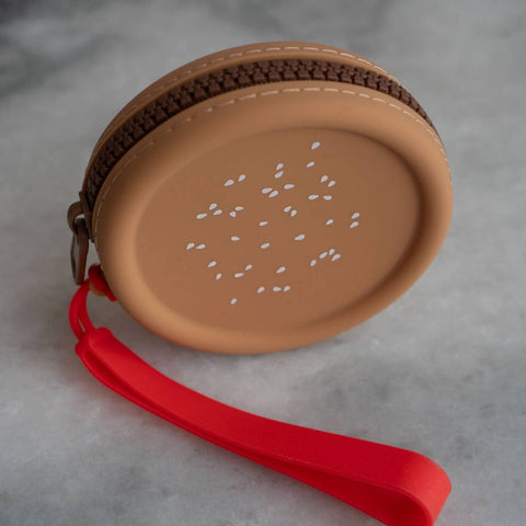 Zipper Coin Pouch - Burger Bun