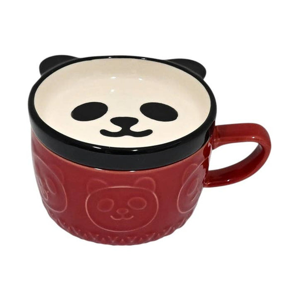 Panda Coffee Mug with Saucer Lid