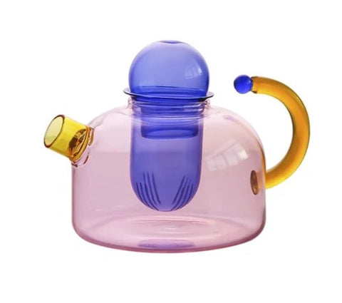 Heat Resistant Glass Teapot - Pink