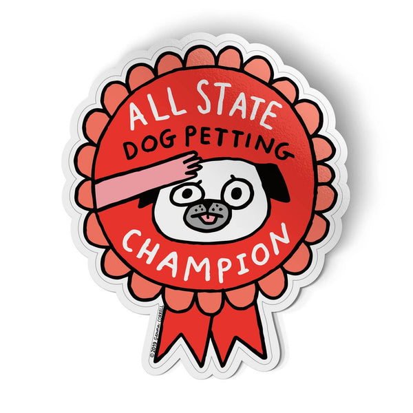 All State Dog Petting Champion Sticker