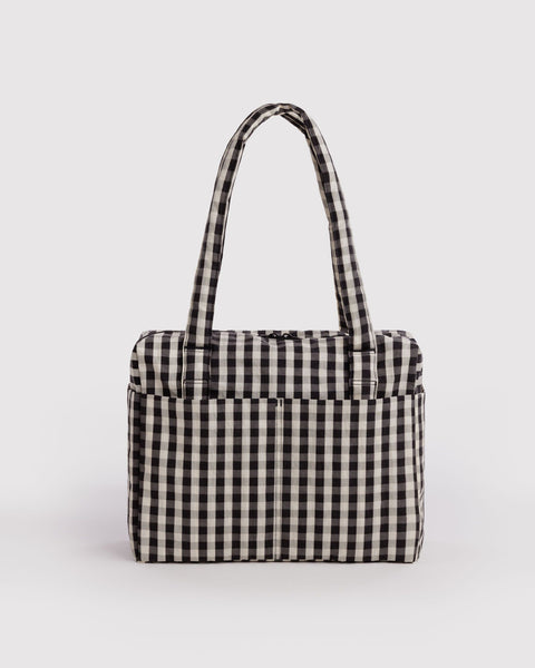 Small Cloud Carry-On - Black And Cream Gingham