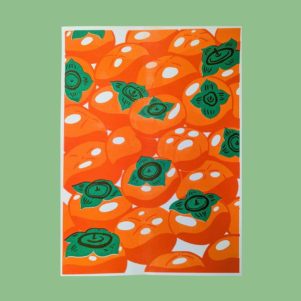 Persimmons Risograph Print