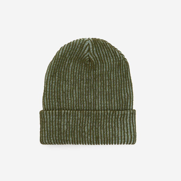 Simple Grid Knit Beanie - Moss Jade