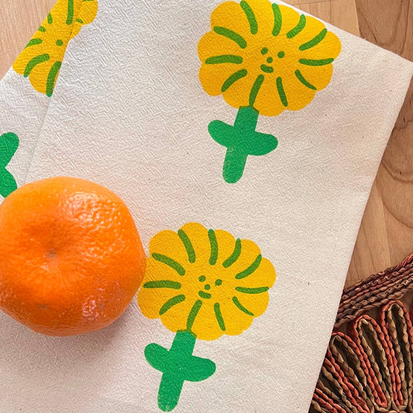 Happy Flower Tea Towel