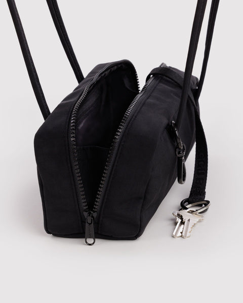 Small Nylon Bowler Bag - Black