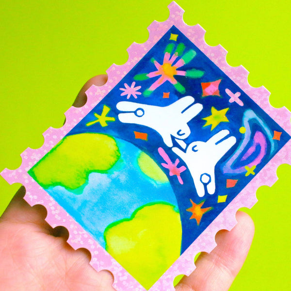 'Love Across the Universe' Glitter Vinyl Sticker