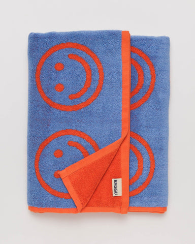 Bath Towel - Warm Red Happy