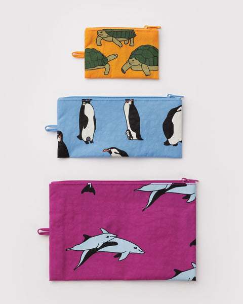 Flat Pouch Set - Vacation Animals