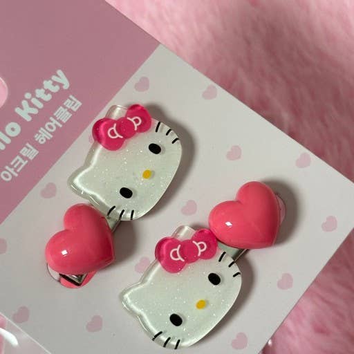 Sanrio Characters Hair Clip 2Pcs Set -  Hello Kitty