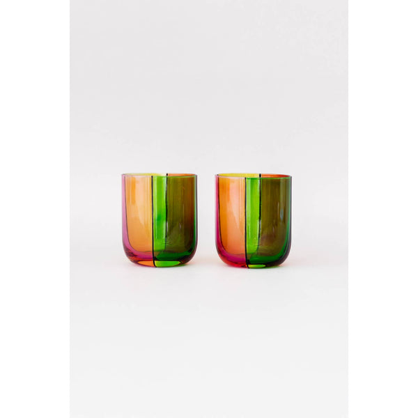 Low Ball Glasses - Colorblock