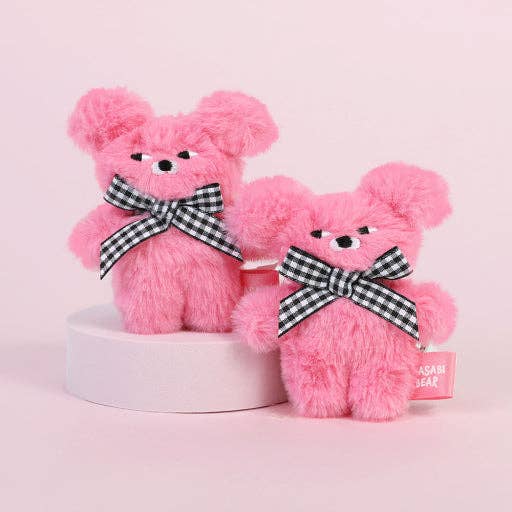 Mini Wasabi Bear Plush Keychain - Pink or Mint