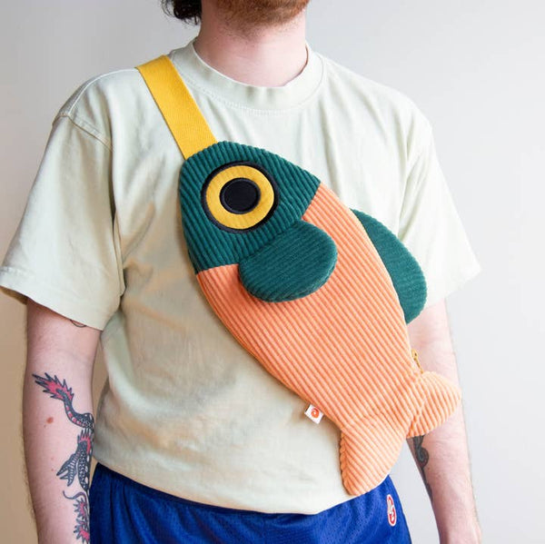 The Fish Bag - Coral/Dark Green