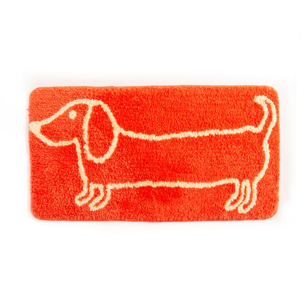 Orange Teckel Bath Mat